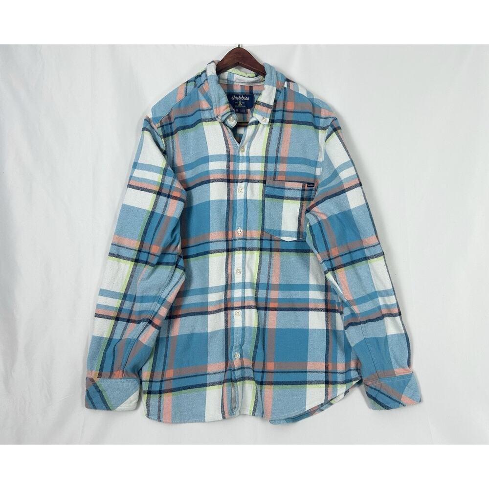 Chubbies The Plaidttern Brushed Flannel Button Down Shirt Size XL